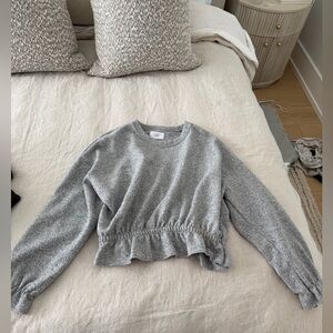 Zara Heather Gray Cropped Sweatshirt